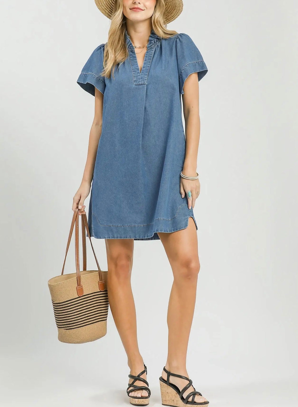 Chambray Mini Dress