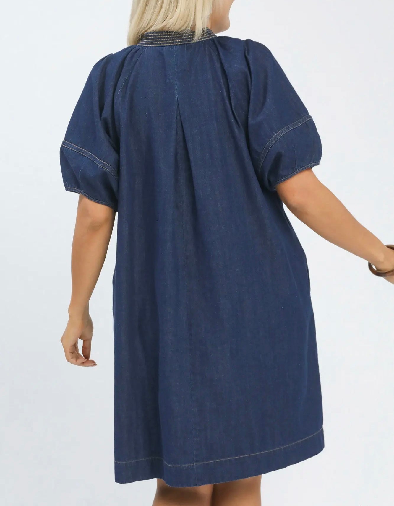 V Neck Denim Dress