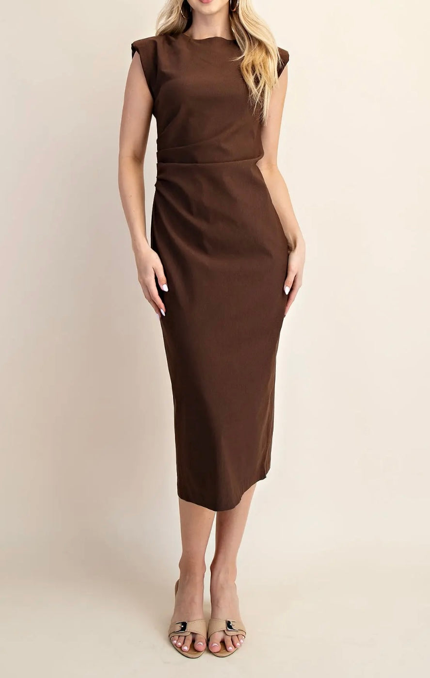 Round Neck Midi Dress