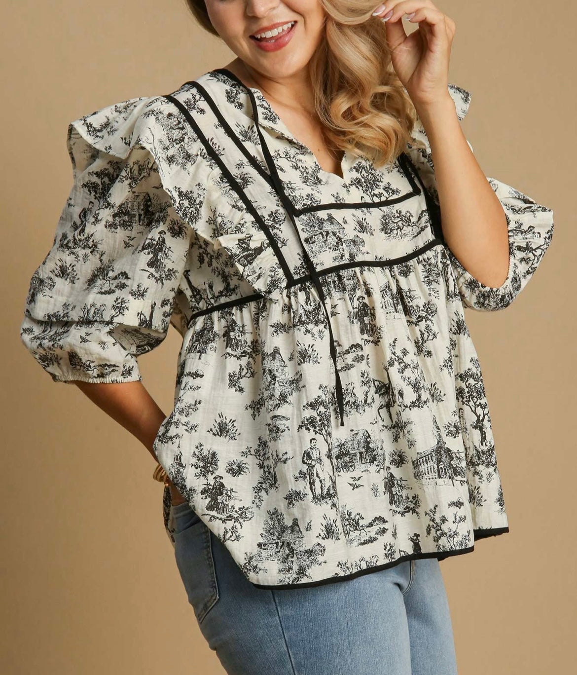 Cream Mix Blouse