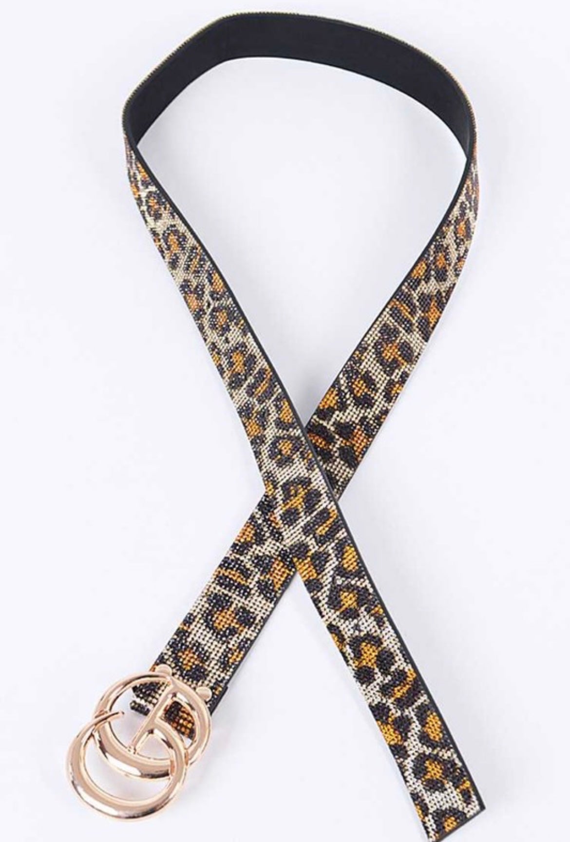 Leopard Printed Logo Buckle Belt