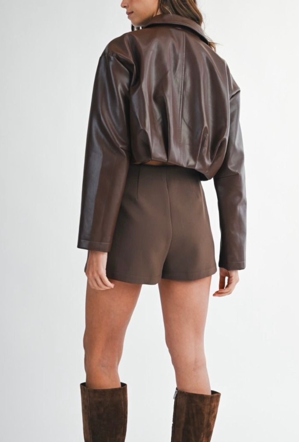 Cropped Leather Jacket