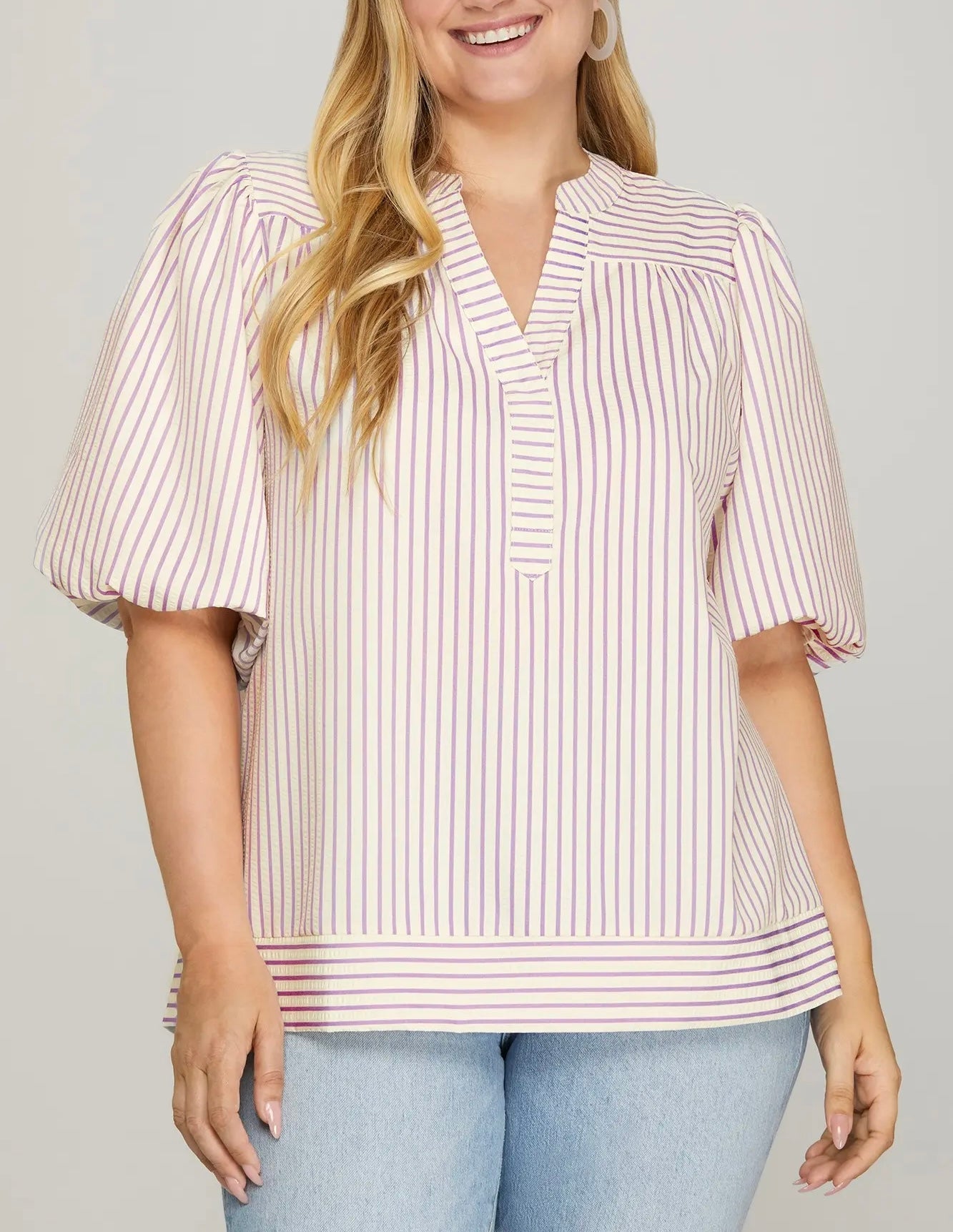 Lilac Striped Top