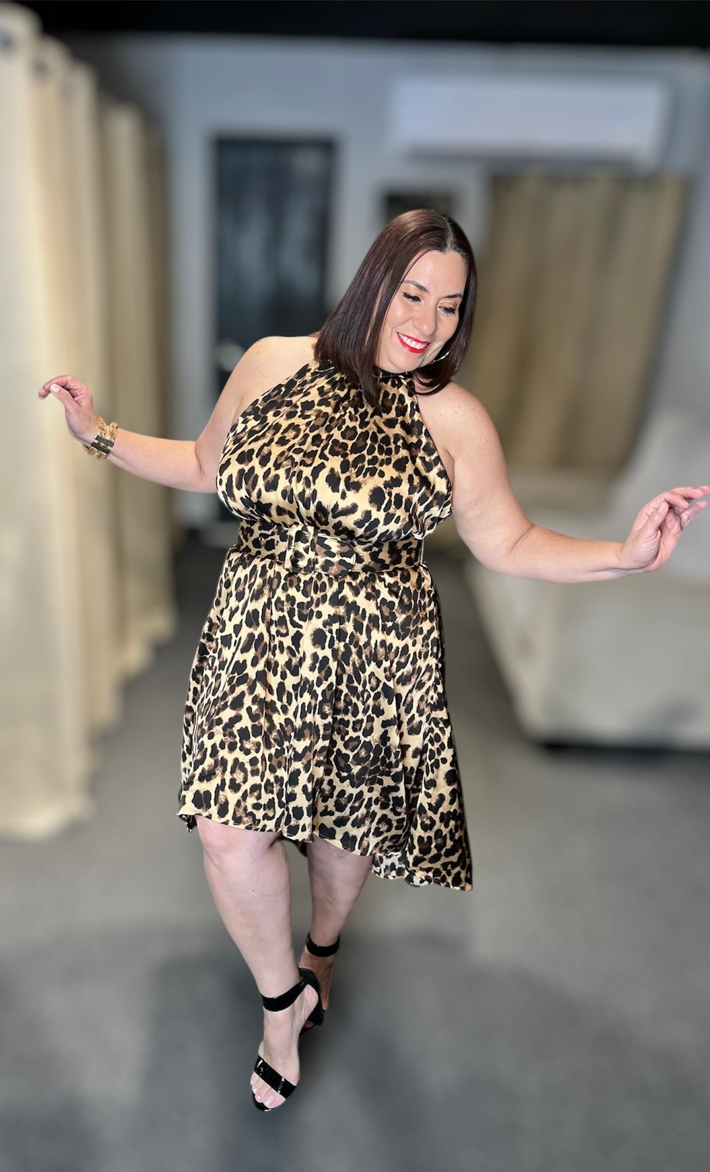 Leopard High-Low Dress