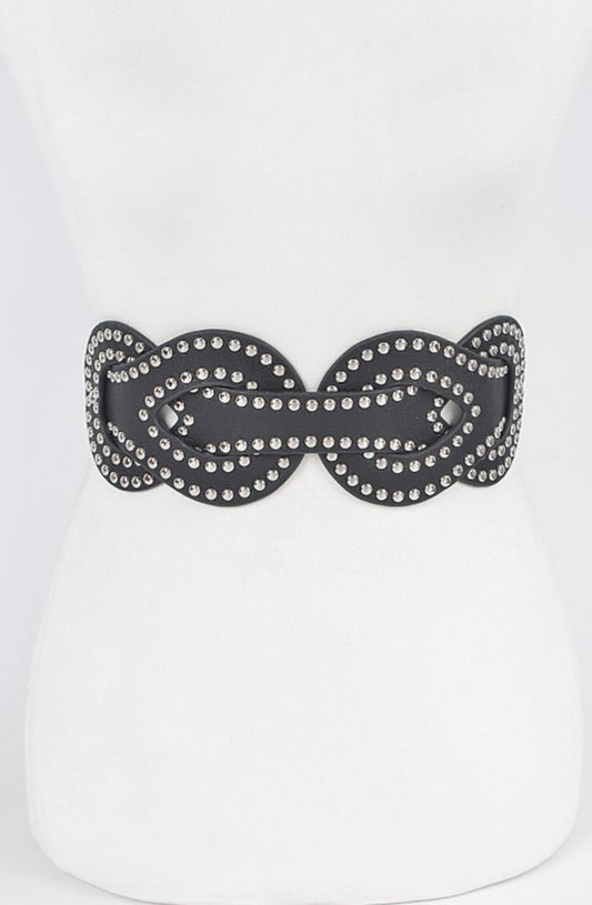 Studded Plus Size Elastic Belt