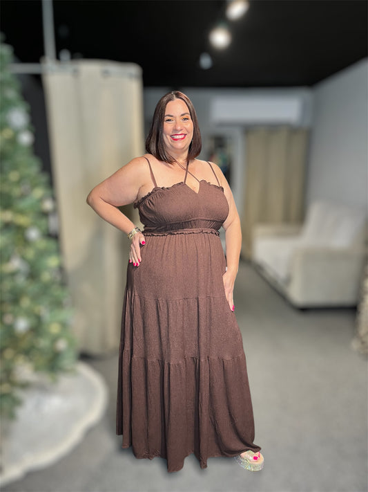 Coffee Maxi Dress