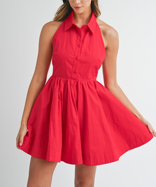 Poplin Halter Dress