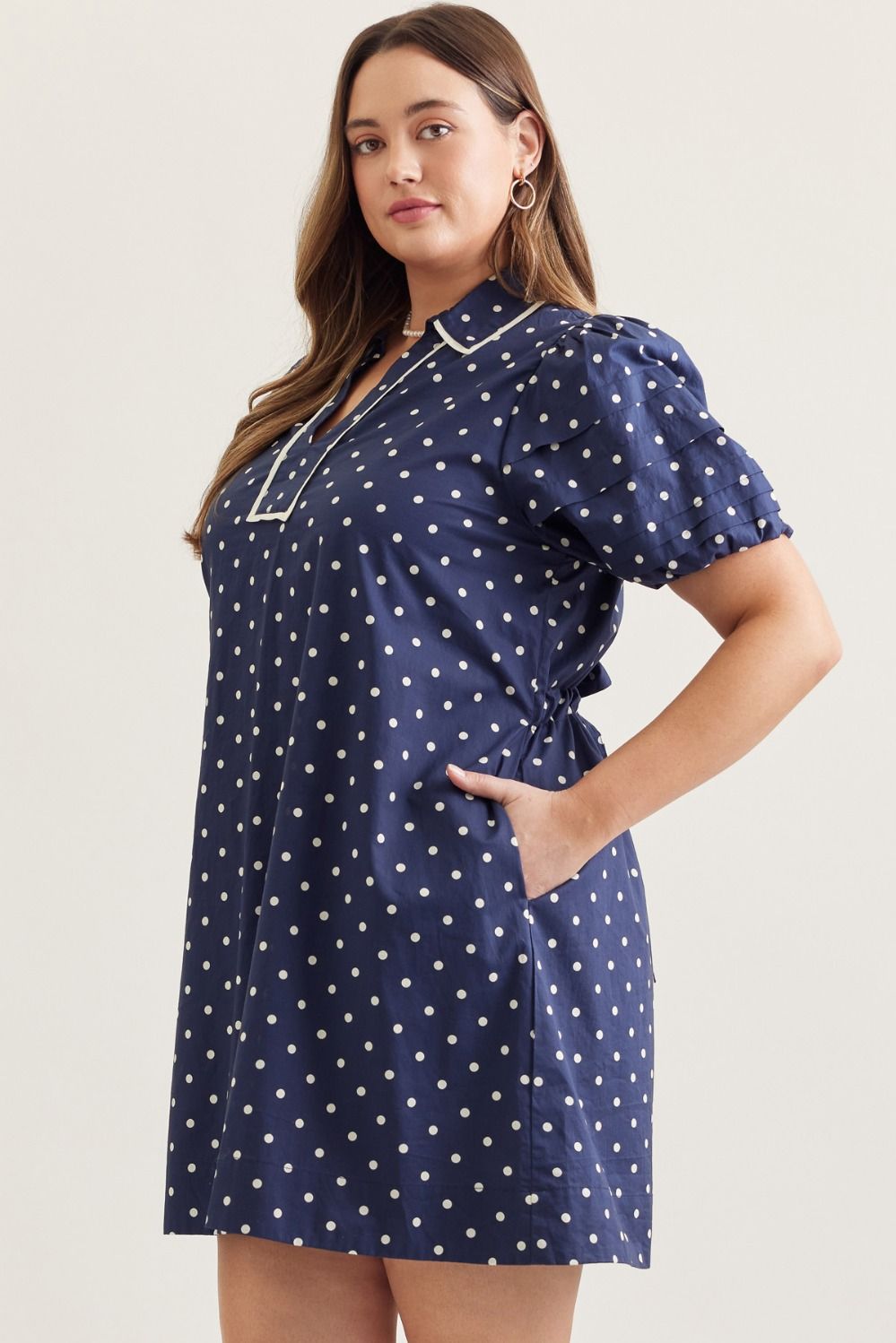 Navy Polka Dot Dress