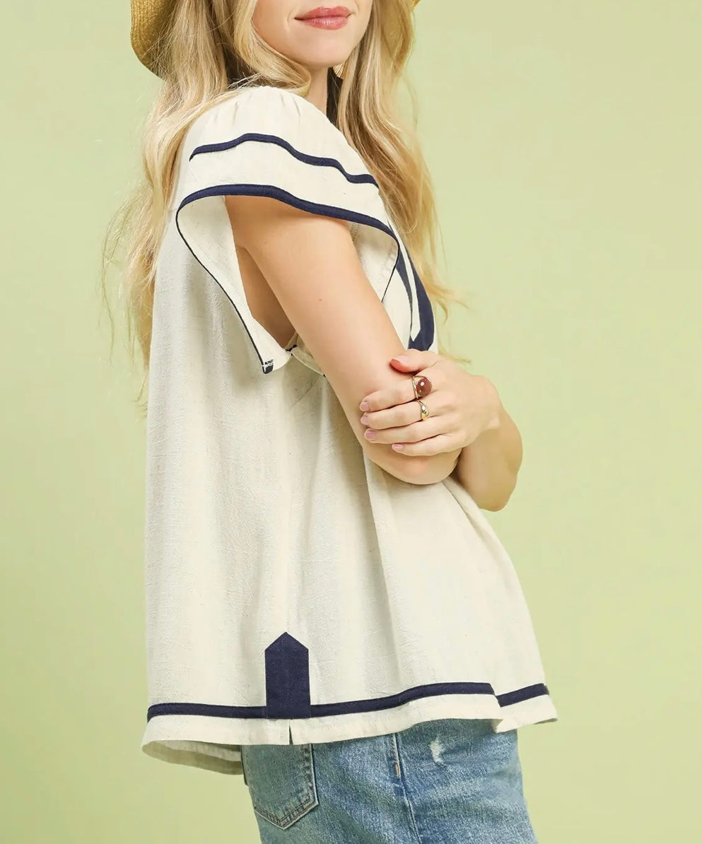 Linen Oatmeal Top