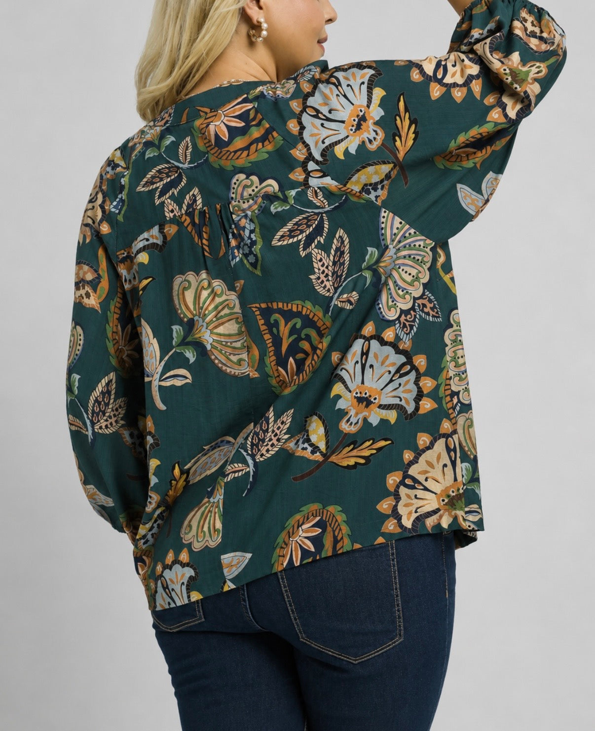 Boho Teal Blouse