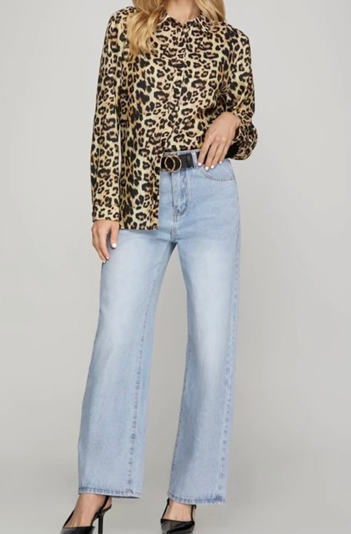 Long Sleeve Leopard Top