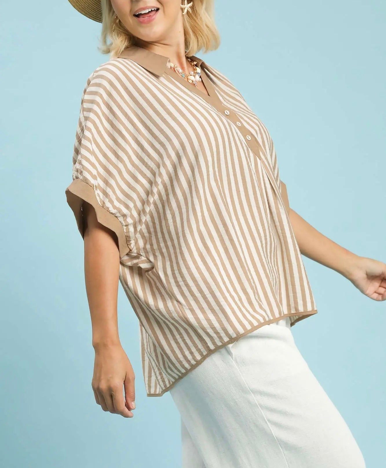 Latte Stripe Oversized Top