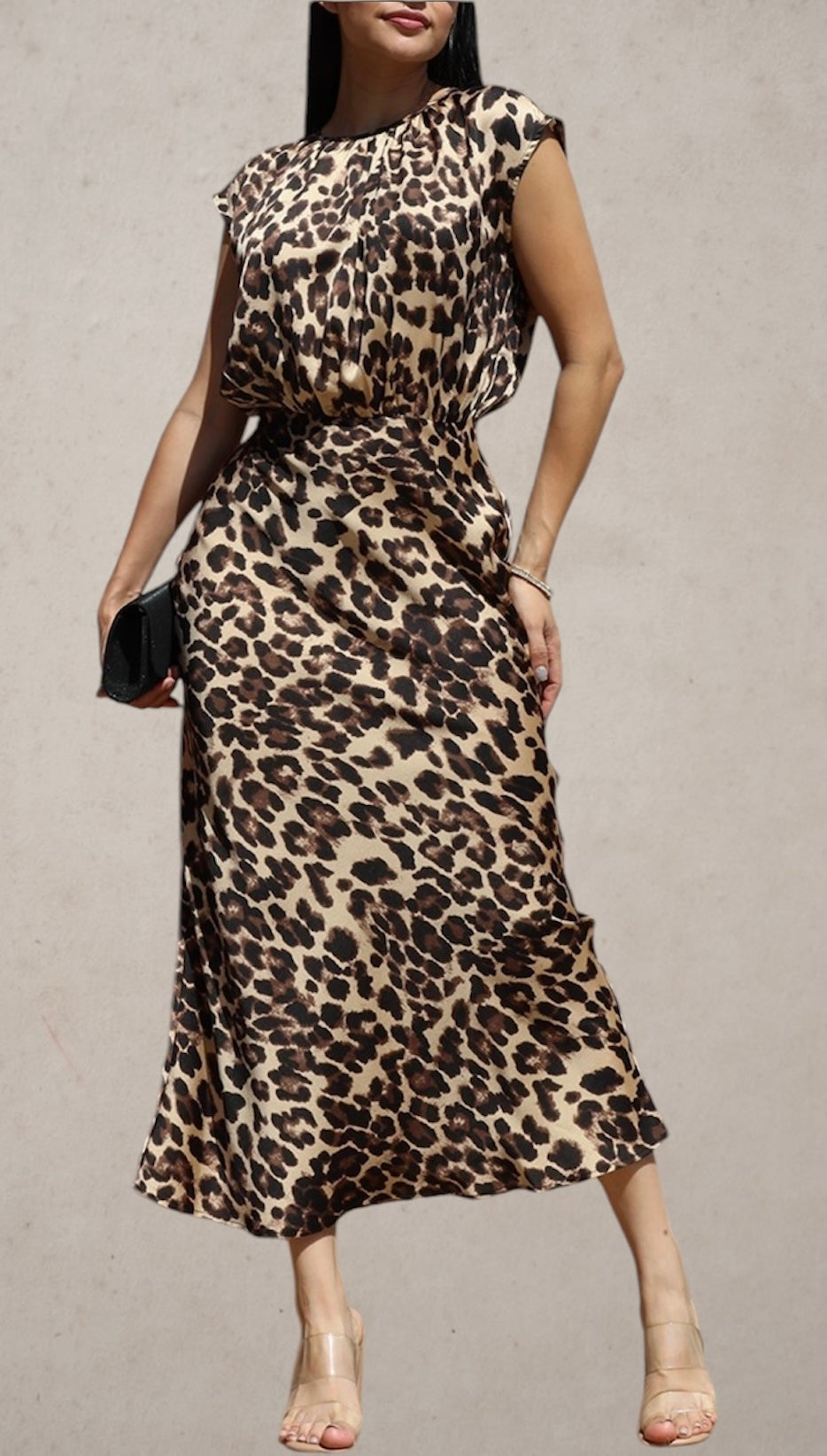 Leopard Satin Dress