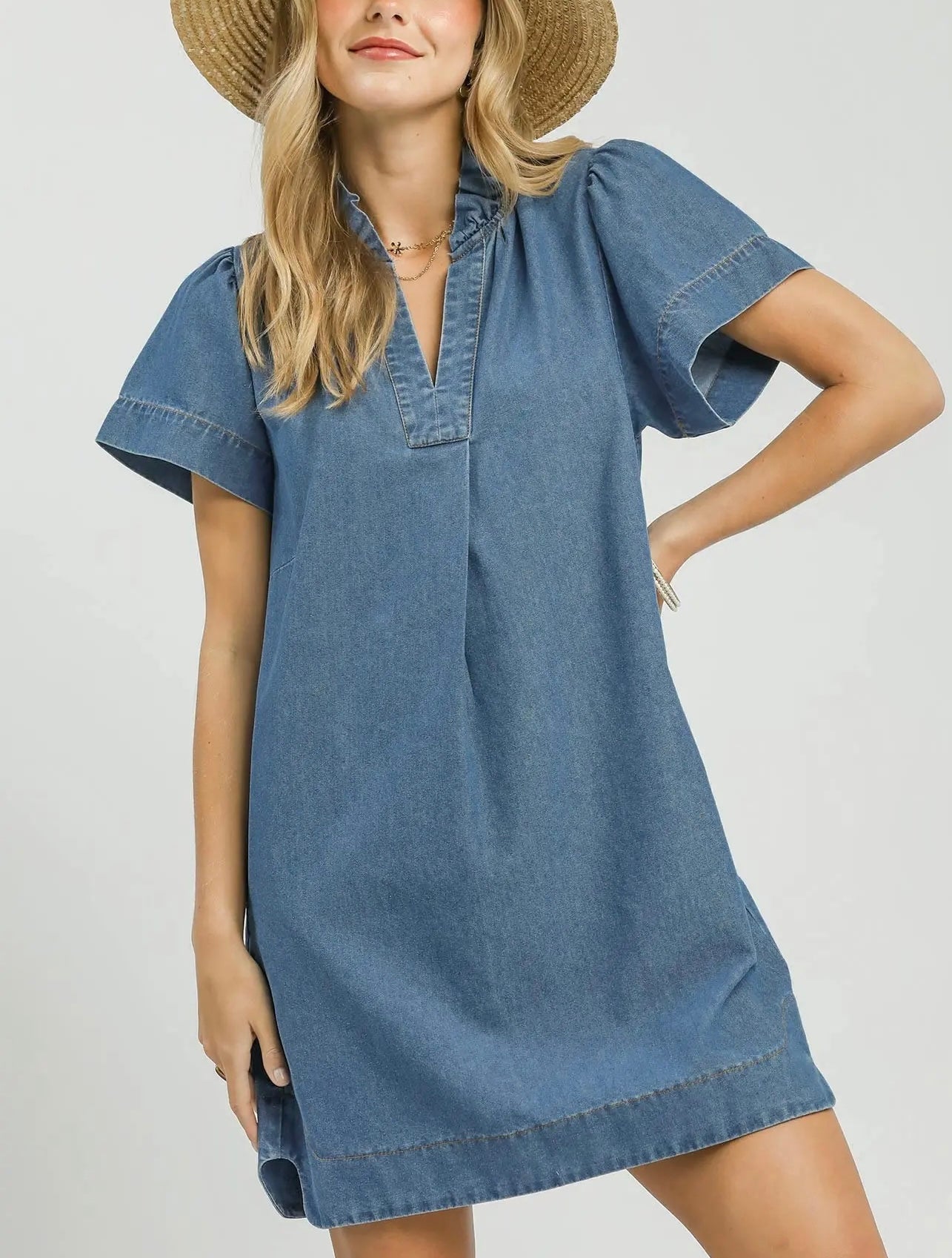Chambray Mini Dress