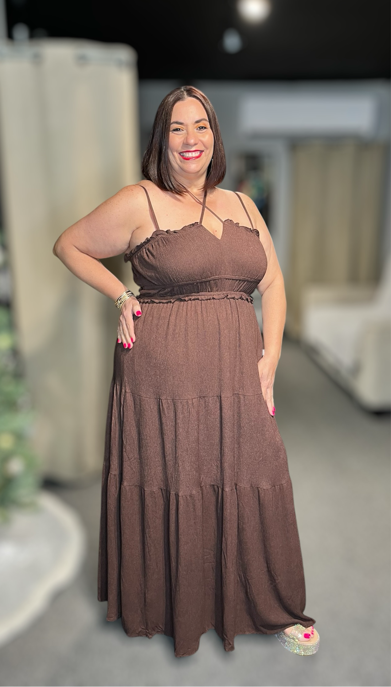 Coffee Maxi Dress