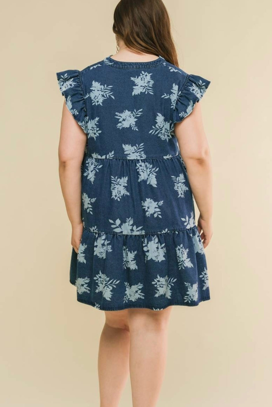 Printed Denim Dress