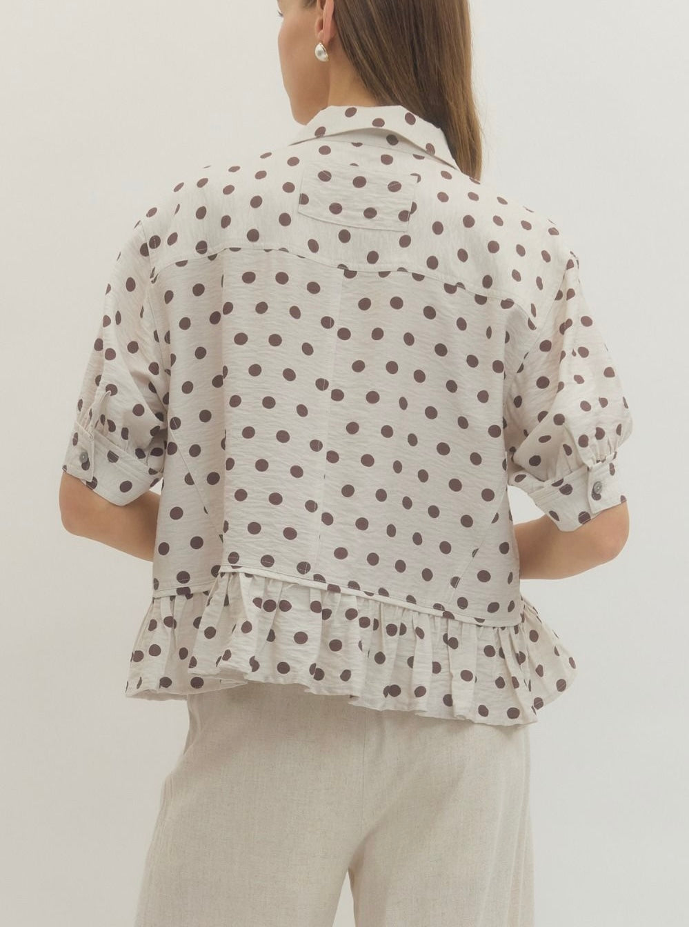 Cream Polka Dot Blouse