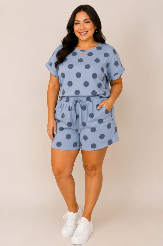 Blue Polka Dot Set
