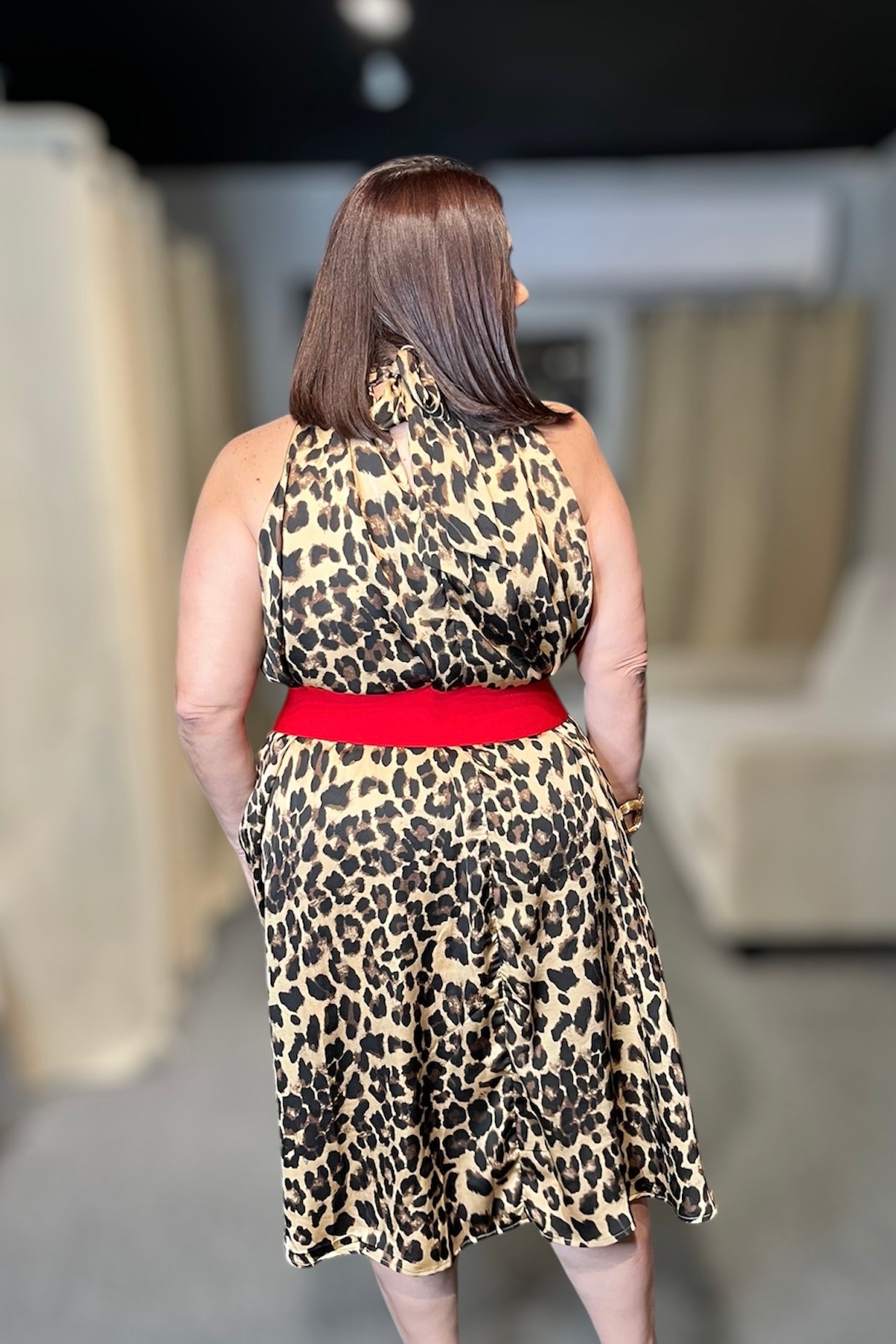 Leopard High-Low Dress