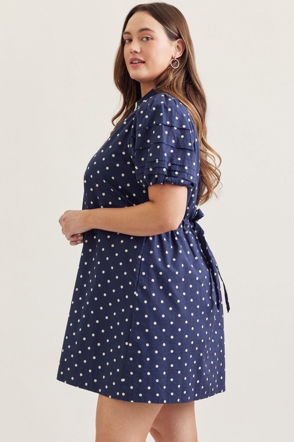 Navy Polka Dot Dress