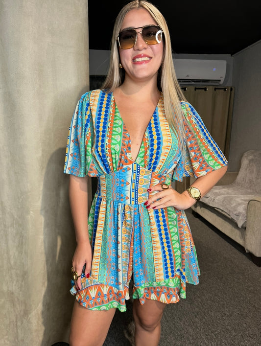 Printed Romper