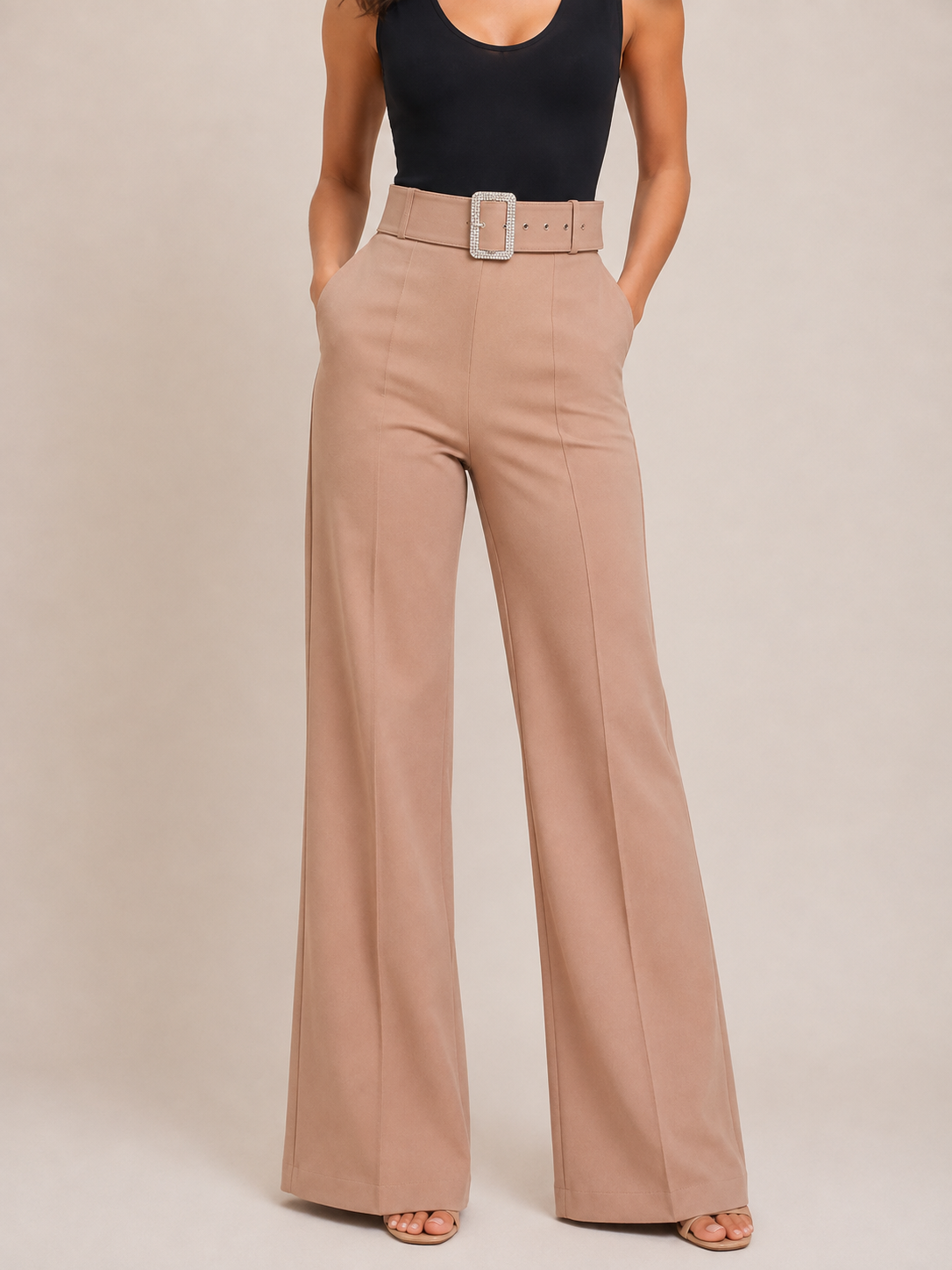 Khaki Belted Pants
