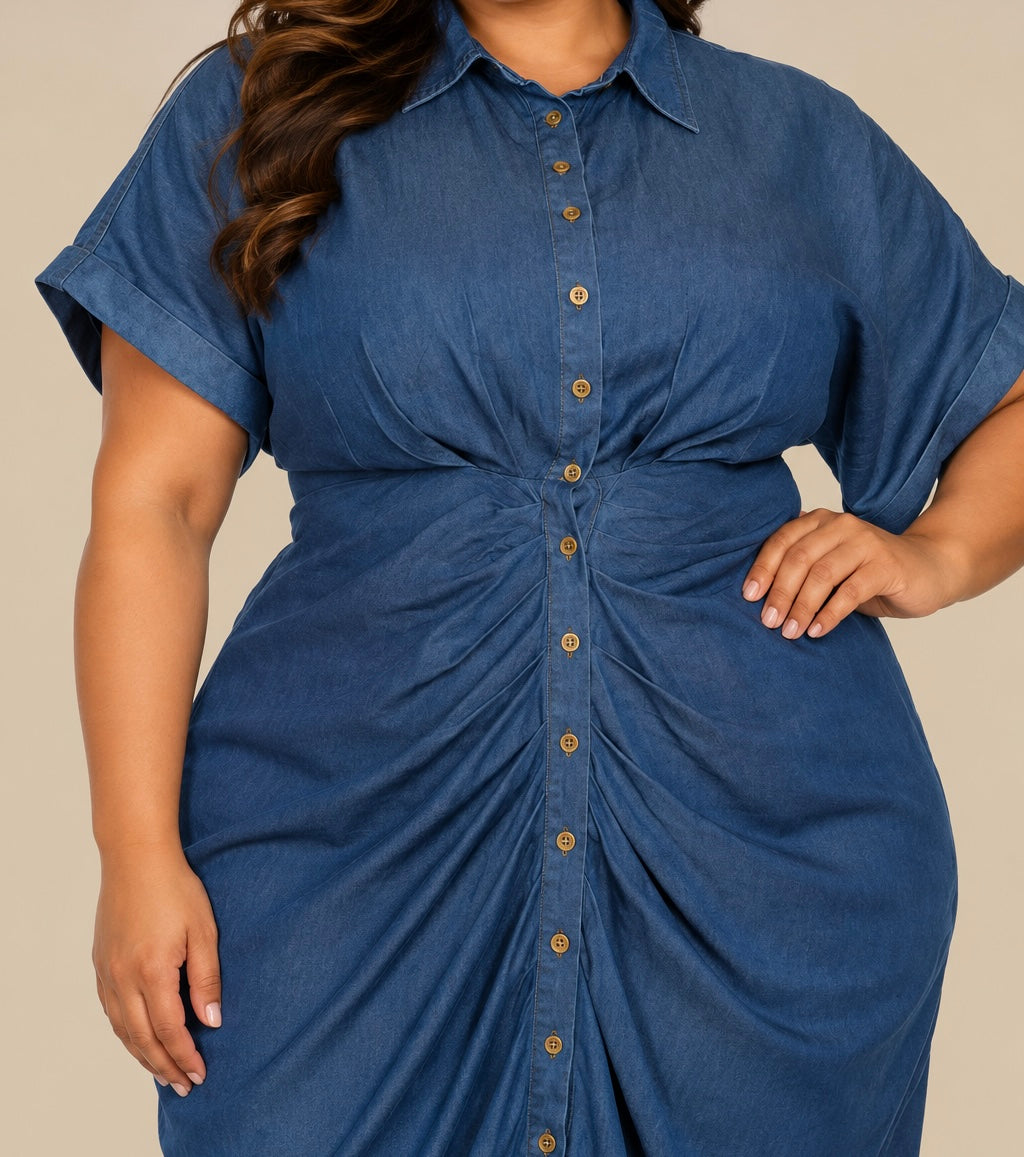 Dark Denim Midi Dress