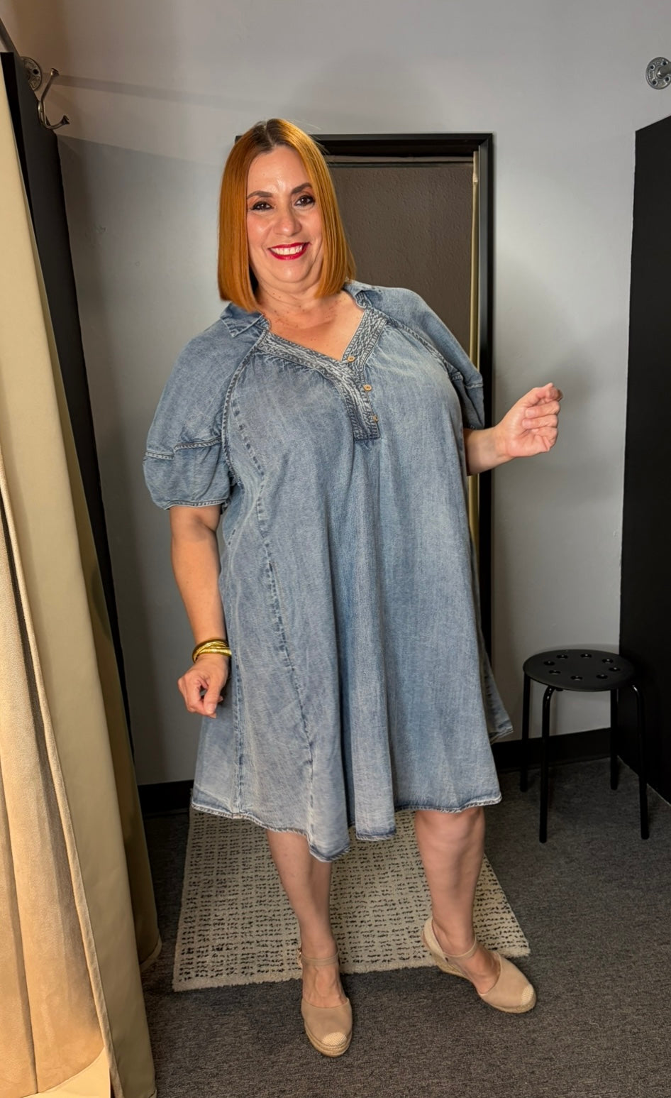 Washed Denim Tencel Dress
