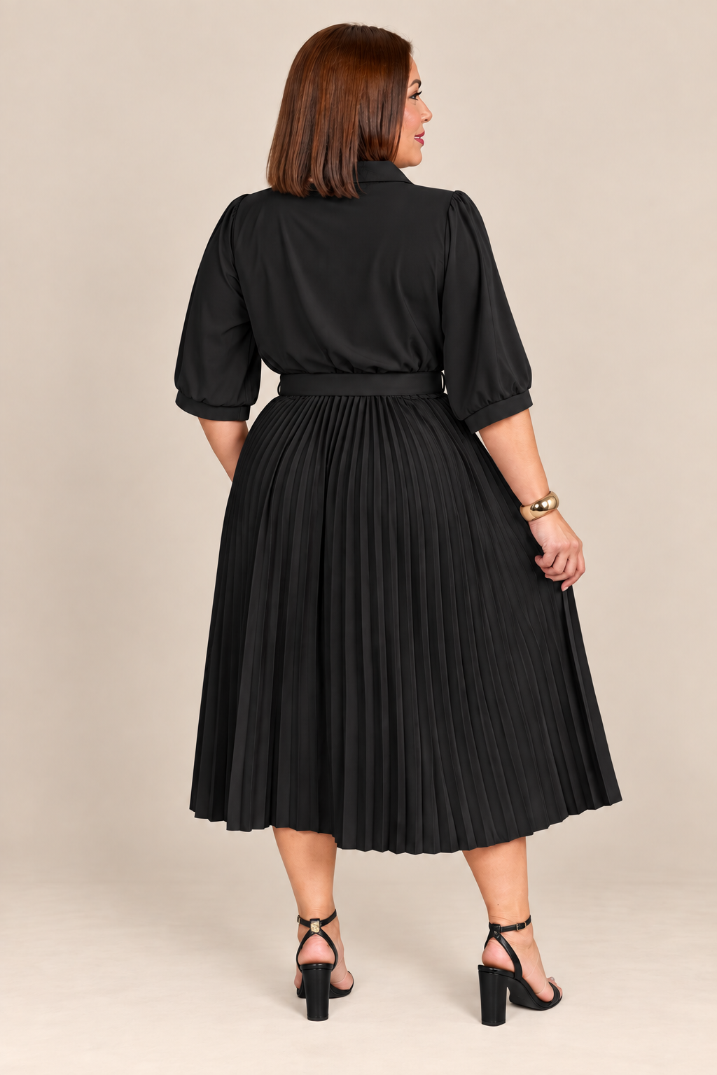 Pleated Midi Dress