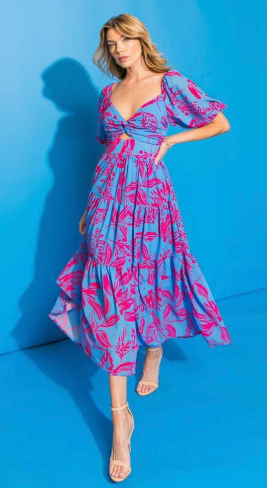 Blue-Fuchsia Dress