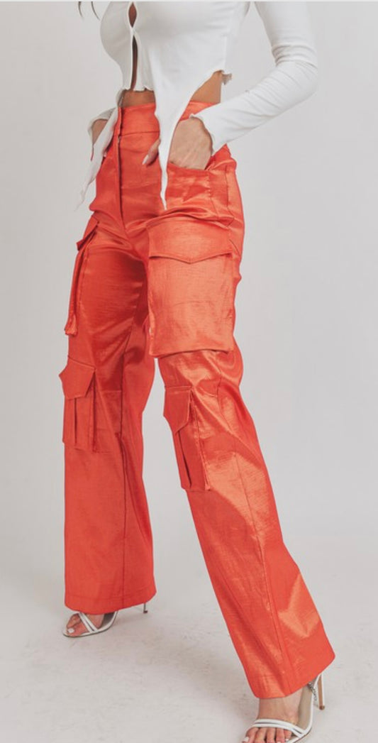 Orange Cargo Pants