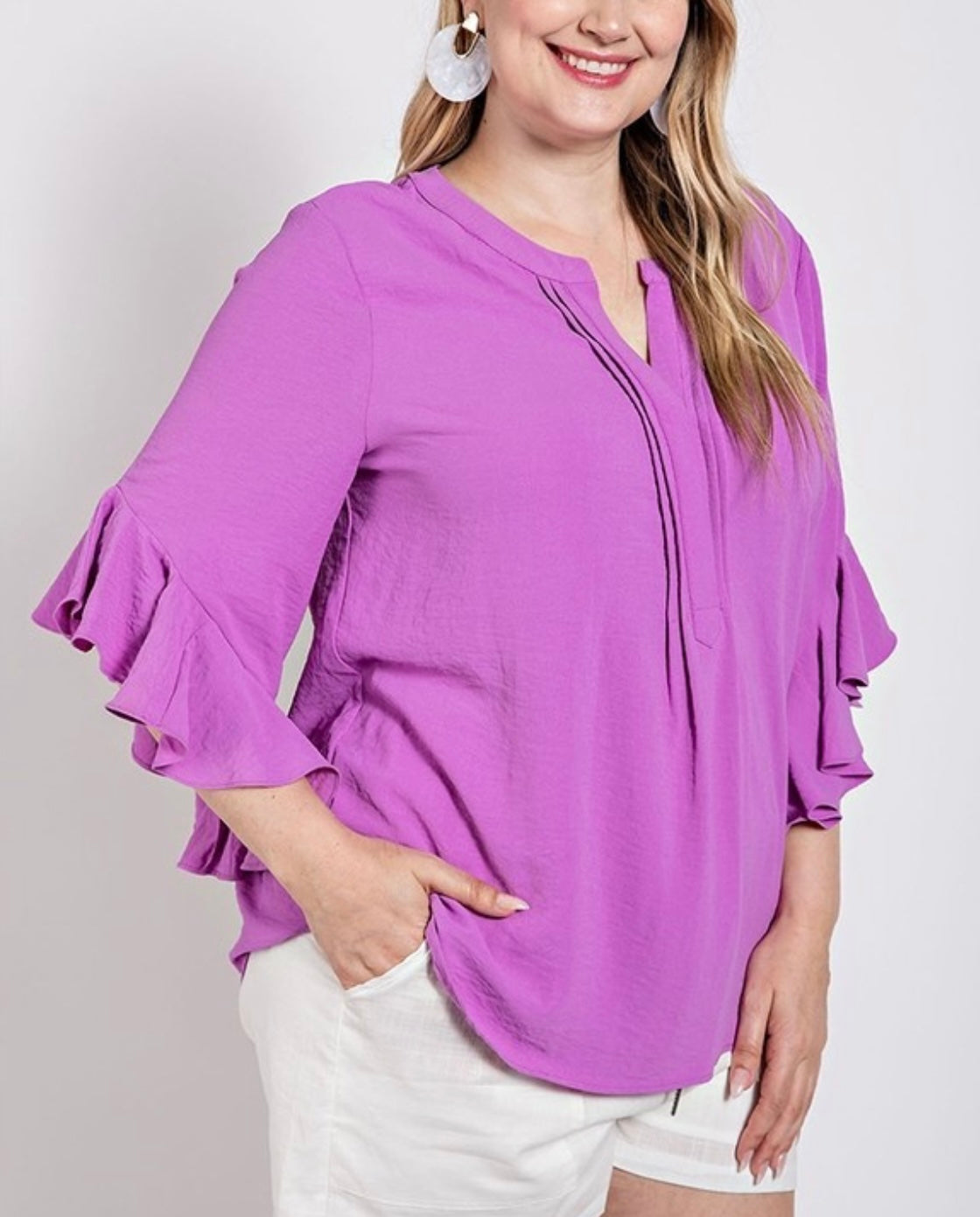 Orchid Ruffled Top