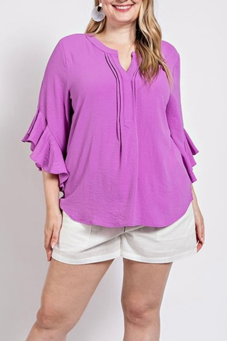 Orchid Ruffled Top