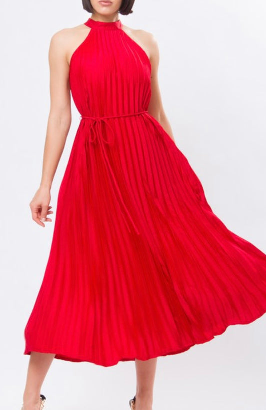 Pleated Midi Dress