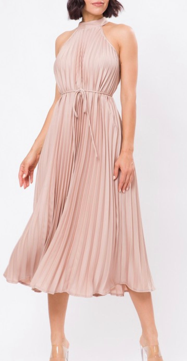 Pleated Midi Dress