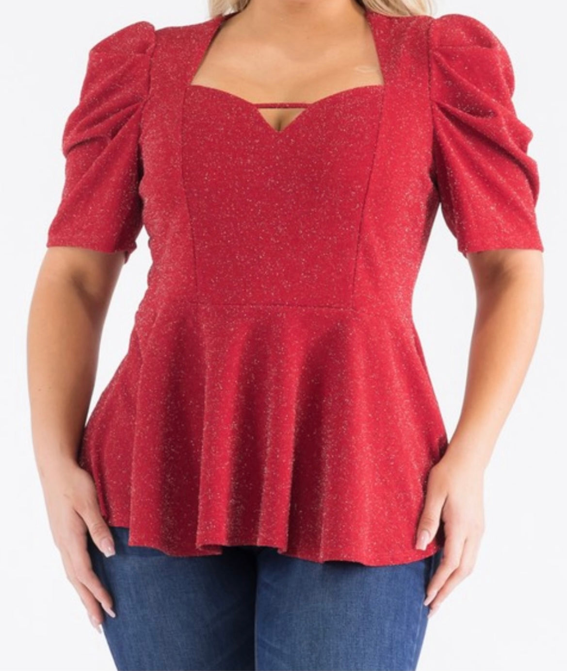 Red Short Sleeve Top