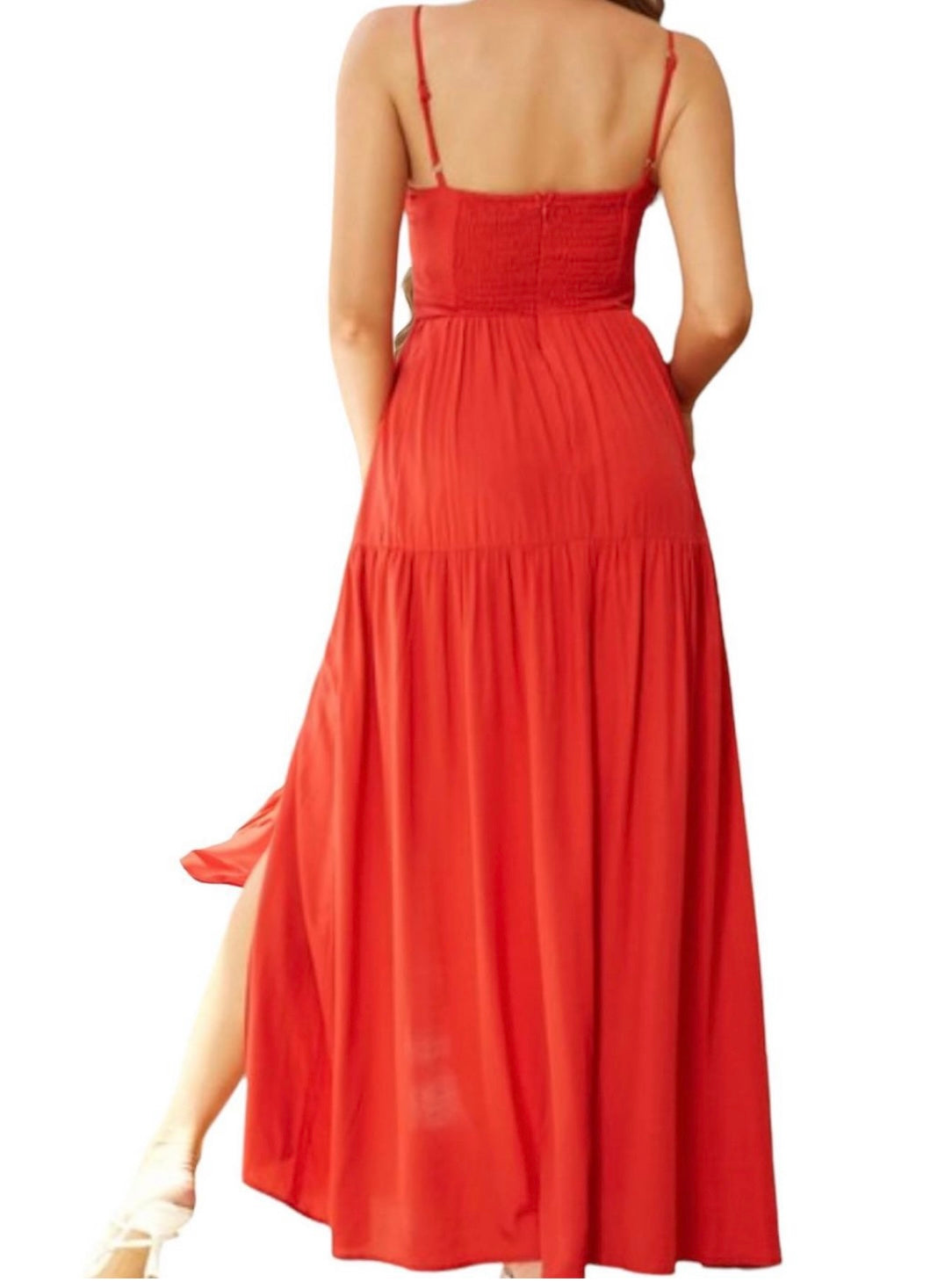 Solid Red Maxi Dress