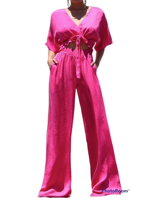 Magenta Woven Jumpsuit