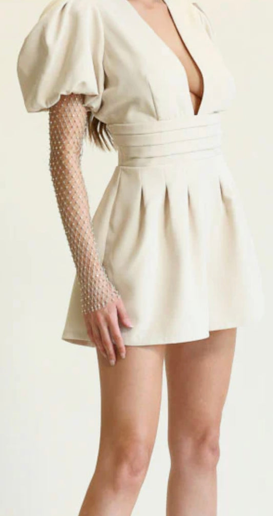 Sequin Nude Romper
